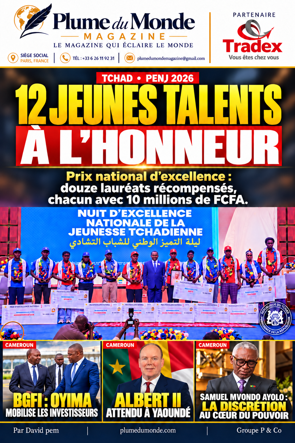TCHAD : DOUZE JEUNES TALENTS DISTINGUÉS AU PRIX NATIONAL D’EXCELLENCE