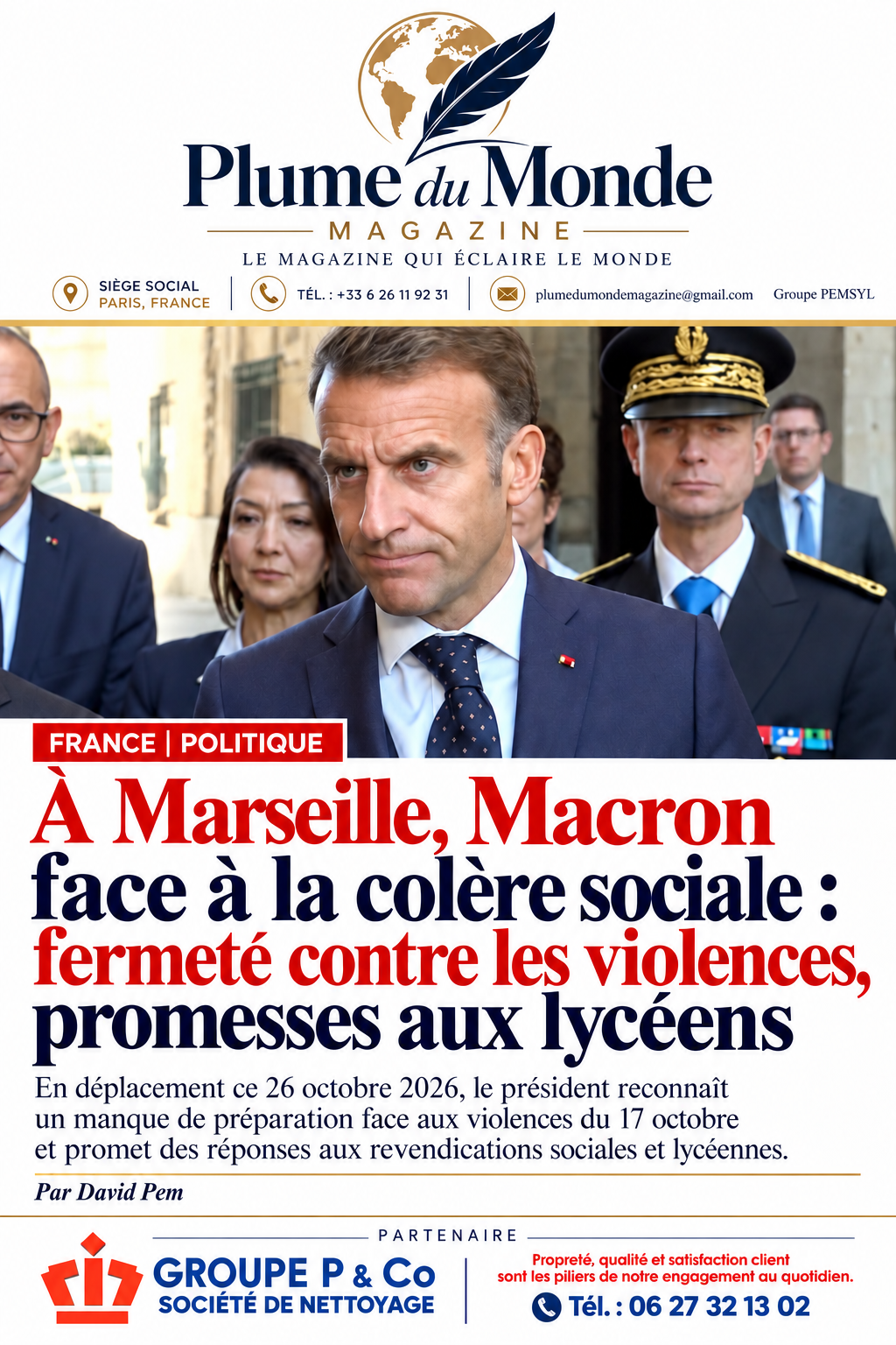 À Marseille, Macron face à la colère sociale : fermeté contre les violences, promesses aux lycéens