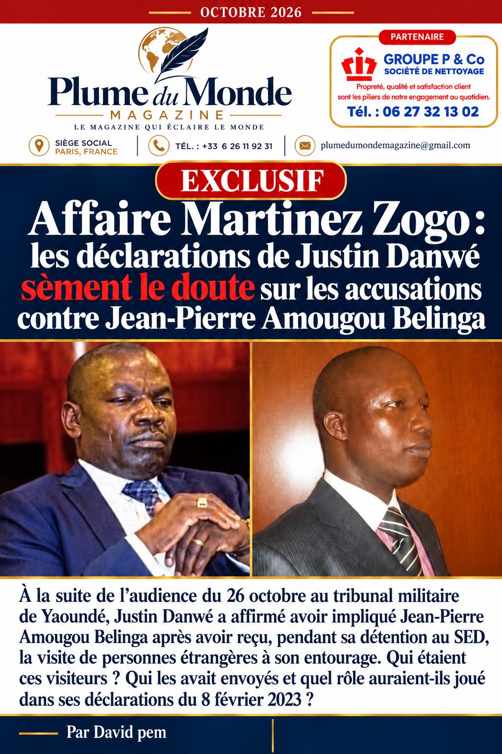 Affaire Martinez Zogo : les déclarations de Justin Danwé sèment le doute sur les accusations contre Jean-Pierre Amougou Belinga